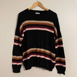Chic soul black striped sweater size 3x